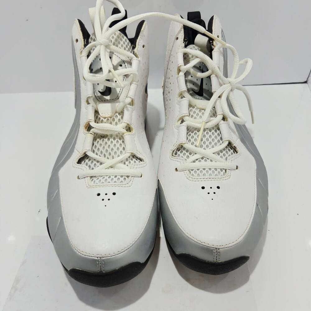 Nike Shox Vision TB White Metallic Silver Basketball Shoes 407703-100 Men's Size